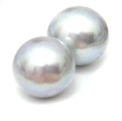 Grey 12mm Round Pearl Earrings